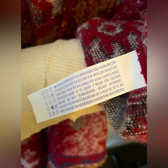 Forever 21 Cozy Fringe Aztec Knit Poncho Wrap Cardigan Women’s One Size - Picture 5 of 9